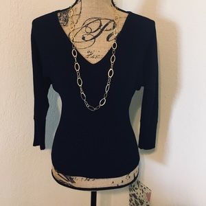 NWOT Express Navy Blue 3/4 Sleeve Sweater